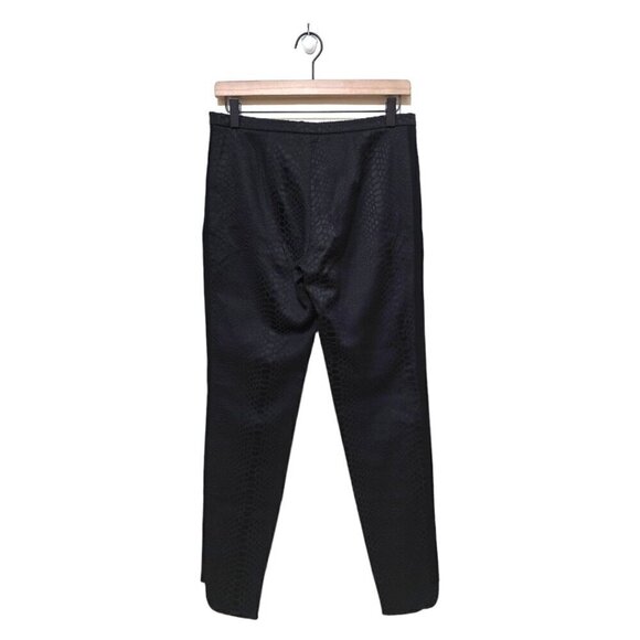 Ted Baker London Tulio Black Snake Print Tuxedo Stripe Cropped Skinny Pants Sz 2 - Picture 5 of 9